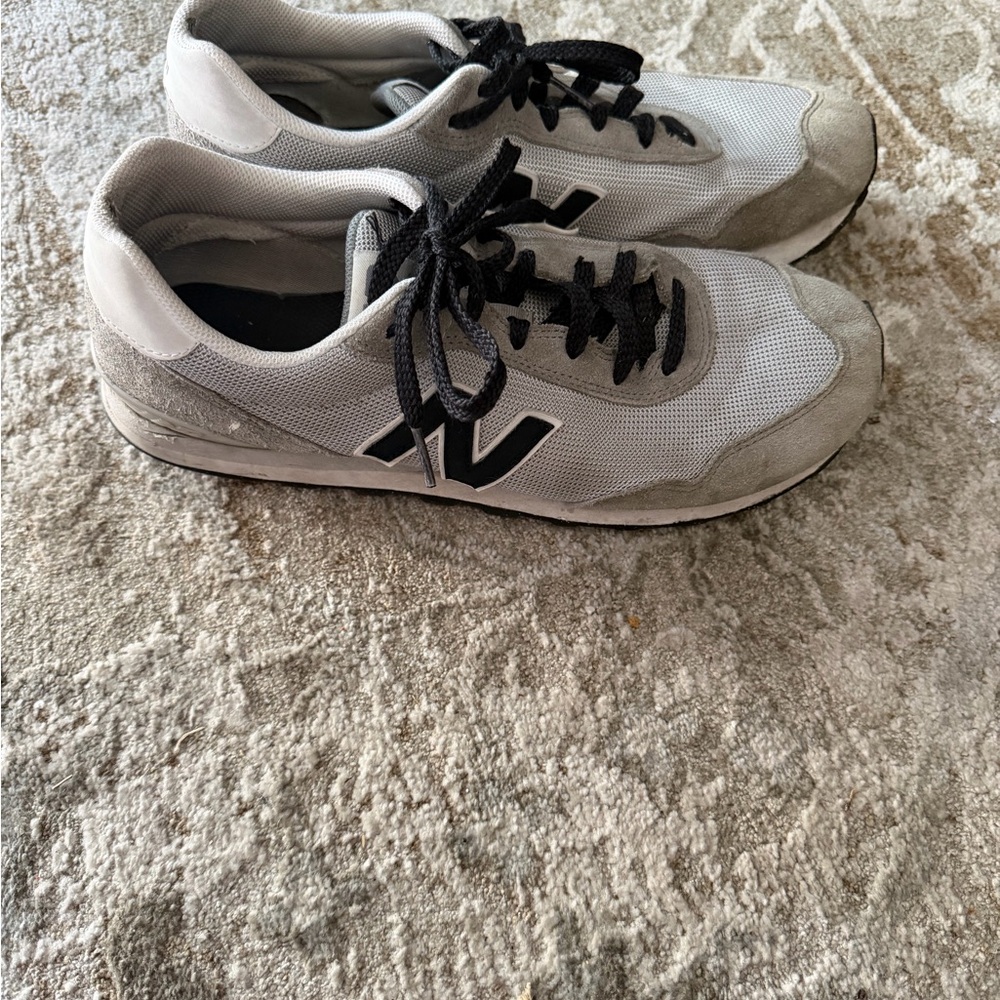 New Balance Gray and Black Mesh Suede Sneakers